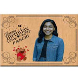 Gugan's Personalized UV Printed Wooden Plaque with Photo & Text – Unique Wood Photo Gift for Him, Her, Mom, Dad, Friend (Model 2, 7 x 5 Inches)