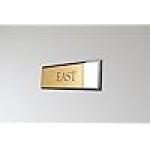 Customized Self Adhesive Acrylic Name Plate | Black Acrylic and Gold Engraving Sheet with Vinyl Lettering | Custom Name Plate For Home, Office & Outdoor Entrance 12 x 4 Inches (Gold)