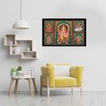 5 Hindu God Photo Frame (13x19 inch)| Five God Photo in One Frame | Lord Ganesha, Tirupati Balaji, Murugan With Valli and Devasena, Goddess Lakshmi & Saraswati