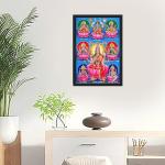 Lakshmi Devi Religious Photo Frame for Pooja | Mahalakshmi/Laxmi Idol Engineered Wood Photo Frame for Pooja Room | Wall Decor Hindu God Frame Best for Gifting (13x19 inches) (6210A-LAX)