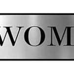 Customized Women's sign Board For Restroom Toilet Washroom With Silver Acrylic | Signage for Office, Hospitals, Colleges, and Supermarket | Engraved Silver Acrylic Sheet 12 X 3 Inches