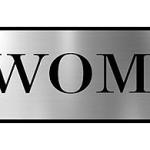 Women's sign Board For Restroom Toilet Washroom With Silver Acrylic | Signage for Office, Hospitals, Colleges, and Supermarket | Engraved Silver Acrylic Sheet 12 X 3 Inches