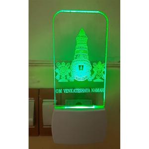 Gifts - 3D Illusion Multicolor Acrylic Night Lamp Home Decorative Wall Light Bedroom | Living Room (12.5cm x 5cm) Pack of 1 with Tirupathi Venkatesha Photo