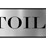 Sign Restroom Toilet Washroom ABS Plastic Self Adhesive Signboard Signage for Office, Hospitals, Colleges, Supermarket | Engraved Acrylic Sheet (12 X 3 Inches) (Men Sign Toilet) (Silver)