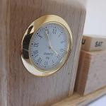 Gifts Personalized Two Component Desk Organizer with Clock and Calendar | Perfect for Office Decoration and Office Desk | Wooden Table Watch and Calender