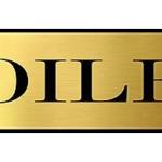 Toilet Sign Board For Restroom Toilet Washroom With Gold Acrylic | Signage for Office, Hospitals, Colleges, and Supermarket | Engraved Gold Acrylic Sheet 12 X 3 Inches