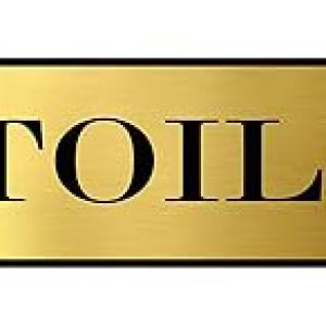 Sign Restroom Toilet Washroom ABS Plastic Self Adhesive Signboard Signage for Office, Hospitals, Colleges, Supermarket | Engraved Acrylic Sheet (12 X 3 Inches) (Men Sign Toilet) (Gold)