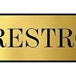 Sign Restroom Toilet Washroom ABS Plastic Self Adhesive Signboard Signage for Office, Hospitals, Colleges, Supermarket | Engraved Acrylic Sheet (12 X 3 Inches) (Lady sign Restroom) (Gold)