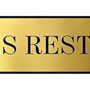 Customized Lady sign Board For Restroom Toilet Washroom With Gold Acrylic | Signage for Office, Hospitals, Colleges, Supermarket | Engraved Silver Acrylic Sheet 12 X 3 Inches