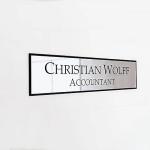 Customized Self Adhesive Acrylic Name Plate| Black Acrylic and Silver Engraving Sheet with Vinyl Lettering | Custom Name Plate For Home, Office & Outdoor Entrance 12 x 4 Inches (Silver)