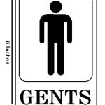 Sign Restroom Toilet Washroom ABS Plastic Self Adhesive Signage for Office, Hospitals, Colleges, Supermarket | Engraved Golden Acrylic Sheet (6 X 4 Inches) (Gents, Gold)