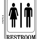 Sign Restroom Toilet Washroom ABS Plastic Self Adhesive Signage for Office, Hospitals, Colleges, Supermarket | Engraved Golden Acrylic Sheet (6 X 4 Inches) (Unisex Restroom Sign, Silver)