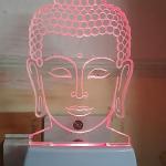 Buddha 3D Latest Decorative Illusion 5mm Acrylic LED Plug Night Lamp |Multicolor | Home Decorative Wall Light Bedroom/Living Room (12.5cm x 5cm) Pack of 1 (Buddha)