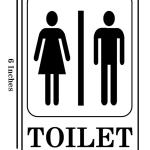 Sign Restroom Toilet Washroom ABS Plastic Self Adhesive Signage for Office, Hospitals, Colleges, Supermarket | Engraved Golden Acrylic Sheet (6 X 4 Inches) (Unisex Toilet Sign, Silver)