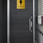 Acrylic Sign Board Display For Restroom, Toilet, Washroom | Colour - Black and Gold (6 x 4 Inches, Unisex) | (Set of Ladies and Gents)