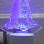 Adiyogi 3D Optical Illusion Acrylic Night Lamp | Automatic Color Changing Lamp for Bedroom/Living Room | Multicoloured LED Plug and Play Night Light | Best for Spiritual Gift