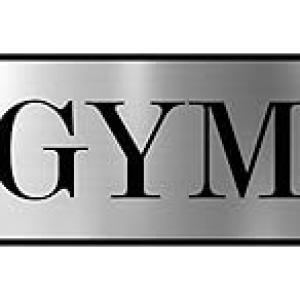 GYM Self Adhesive Acrylic Signage Signboard for Company, Colleges, Store, School, Hotel, Restaurant, GYM & More | Color - Silver & Black, 12x3 Inch | Engraved Acrylic Sheet Sticker