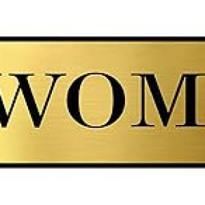 Customized Women's sign Board For Restroom Toilet Washroom With Gold Acrylic | Signage for Office, Hospitals, Colleges, and Supermarket | Engraved Gold Acrylic Sheet 12 X 3 Inches