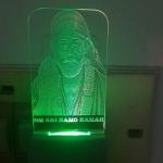 Gifts Shri Sai Ram 3D Illusion Multicolor Acrylic Night Lamp | Home Decorative Wall Light Pooja Room | Living Room | 3D Illusion Night Lamp