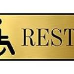 Customized Sign Board For Restroom Toilet Washroom With Golden Acrylic | Signage for Office, Hospitals, Colleges, Supermarket | Engraved Golden Acrylic Sheet 12 X 3 Inches