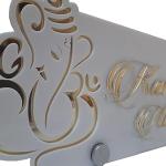 Personalized Ganesha Home Name Plate with Golden Acrylic embossed Letters (12 x 6 Inches)