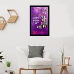 Customized Birthday Month Calendar OR Custom Message Engineered Wood Photo Frames (Purple, 10x15 Inch) | Personalised Wall Room and Home Decor Birthday Gift For Wife, Husband, Parents, Friend