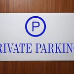 Milk White Acrylic With Vinyl| Parking Signs with Self Adhesive Signboard Signage for Office, Hospitals, Colleges, Supermarket | (12 X 6 Inches) (Private Parking)