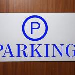 Milk White Acrylic With Vinyl| Parking Signs with Self Adhesive Signboard Signage for Office, Hospitals, Colleges, Supermarket | (12 X 6 Inches) (Parking)