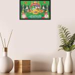 MECCA MADINA Engineered Multicolour Wooden Photo Frames for Worship Use | Colourful Frame with Green Background and Black Border | 13x19 Inches (5390)