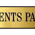 Parking Signs with Self Adhesive Signboard Signage for Office, Hospitals, Colleges, Supermarket | Laser Engraved Acrylic Sheet (12 X 4 Inches) (Residents Parking, Gold)