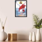 Jesus Christ Engineered Multicoloured Wooden Photo Frames for Worship | landscape Wall Decoration | Home Living Room Decor | Tabletop and Wall mount | 13x19 Inches (1003-Jesus)