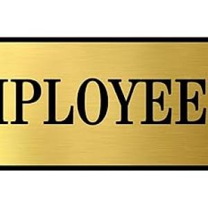 Employees Only Signs with Self Adhesive Signboard Signage for Office, Hospitals, Colleges, Supermarket | Laser Engraved Acrylic Sheet (12 X 4 Inches) (Employees only, Gold)