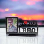 Wood Customized Table Top Photo Frame With customized photo | Best Gift For, Birthday, Tabletop (I love Bro)