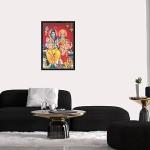 Lord Shiva & Family Multicoloured Photo Frame | Worship/Pooja Wall Mount Shankar/Bholenath Photo | Living Room, Pooja Room, Temple, House Warming Gift | 13x19 Inches (G337R-Shiva)