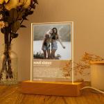 Gugan's Gifts Personalized Photo Lamp for Sister – Custom Acrylic LED Night Light with Photo and Names (Model 2)