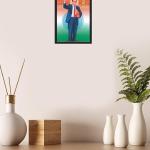 Dr. Bhim Rao Ambedkar Attractive Wall Hanging Engineered Wood Portrait Photo Frame | Size - 13x19 Inch, Multicolor With Black Border Home Decor Spiritual Wall Hanging Frame (Model 1)