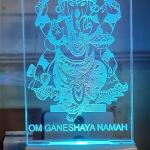 Ganesha 3D Optical Illusion Acrylic Night Lamp | Automatic Color Changing Lamp for Bedroom/Living Room | Multicoloured LED Plug and Play Night Light | Best for Spiritual Gift