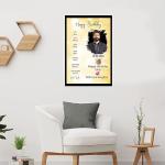 Customized Birthday Month Calendar OR Custom Message Engineered Wood Photo Frame (Gold, 12x8 Inch)| Personalised Wall Room and Home Decor Birthday Gift For Wife, Husband, Parents, Friend