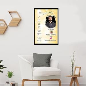 Customized Birthday Month Calendar OR Custom Message Engineered Wood Photo Frames (Gold, 10x15 Inch) | Personalised Wall Room and Home Decor Birthday Gift For Wife, Husband, Parents, Friend