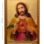 Lord Jesus Christ Engineered Wood Photo Frames For Worship | Color - Gold (13x9 Inch) | Landscape Wall Decoration Photo Frame For Home, Living Room | Suitable For Wall Mount