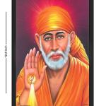 Lord Saibaba Sainath Engineered Wood Photo Frames For Worship | Color - Black (13x9 Inch)