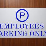 Milk White Acrylic With Vinyl| Parking Signs with Self Adhesive Signboard Signage for Office, Hospitals, Colleges, Supermarket | (12 X 6 Inches) (Employees Parking Only)