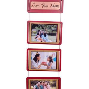 d Love You Mom Engineered Wood Wall Hanging Photo Frame For Wall & Home Decoration | Size - 24x7 Inch | Best Gift For Mother, Mom, Mother's Day, Mother's Birthday