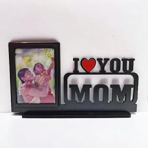 Wood Customized Table Top Photo Frame With customized photo | Best Gift For, Birthday, Tabletop (I love Mom)