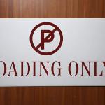 Milk White Acrylic With Vinyl| Parking Signs with Self Adhesive Signboard Signage for Office, Hospitals, Colleges, Supermarket | (12 X 6 Inches) (Loading Only)