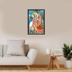 Devi Radha Krishna Engineered Wood Photo Frames | for Home Pooja Room | Multicolor 13x19 Inches