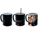 Personalized Gift | Customized Black Ceramic Mug with Photo Pack of 3 | Name | Logo | Matte Black Magic Mug with Photo, Text, Quotes, Name Gifts for Birthday, Anniversary, Valentine's Day