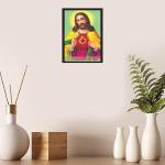 Jesus Christ Engineered Multicoloured Wooden Photo Frames for Worship | landscape Wall Decoration | Home Living Room Decor | Tabletop and Wall mount | 13x19 Inches (115-Jesus)