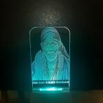 Gifts Shri Sai Ram 3D Illusion Multicolor Acrylic Night Lamp | Home Decorative Wall Light Pooja Room | Living Room | 3D Illusion Night Lamp