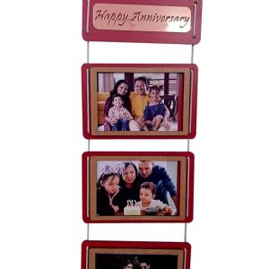 Happy Wedding Anniversary Engineered Wood Wall Hanging Photo Frame For Wall & Home Decoration | Size - 24x7 Inch | Best Gift For Couple, Husband, Wife For Wedding, Anniversary Gift